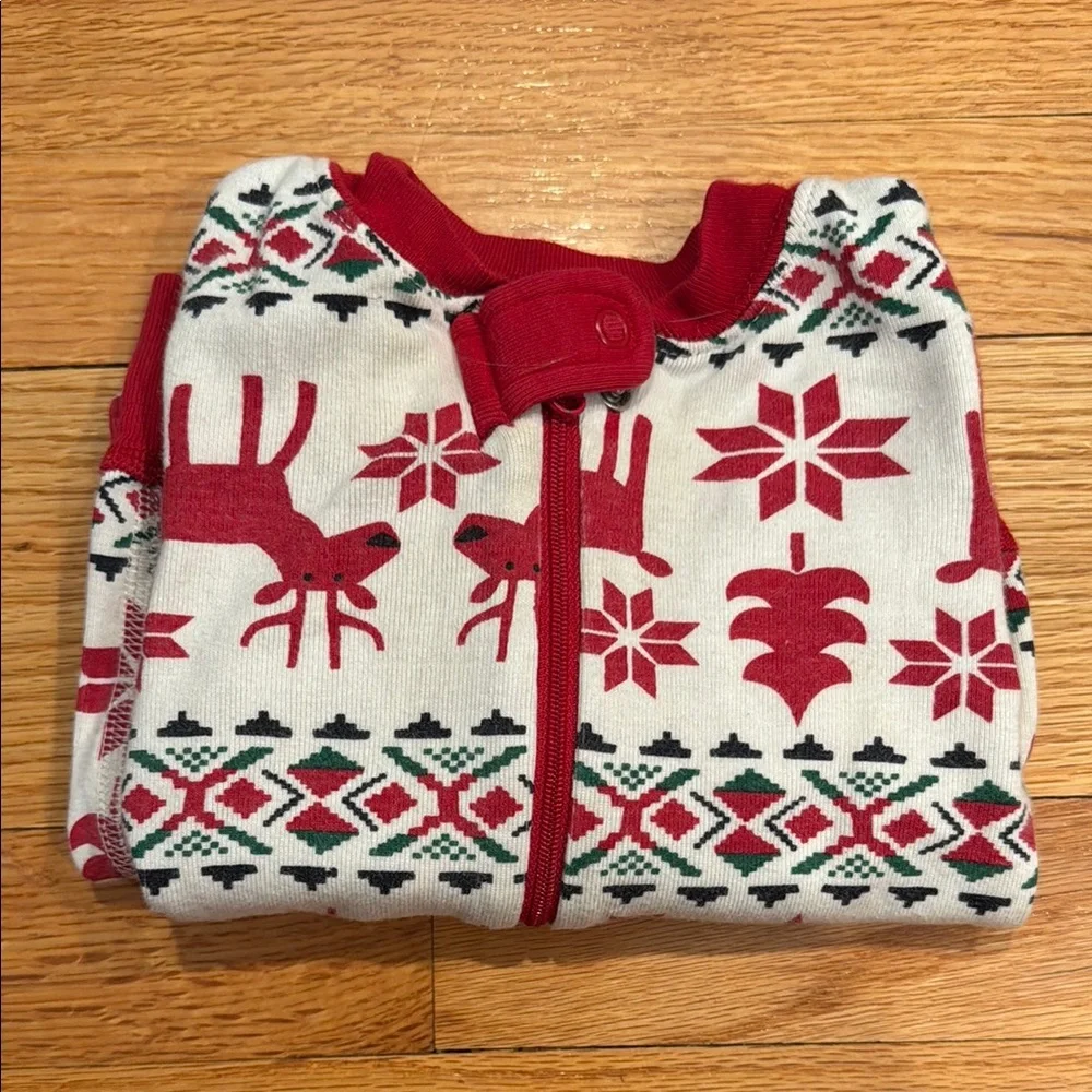 Red and White Reindeer Pattern Onesie - Picture 4 of 4